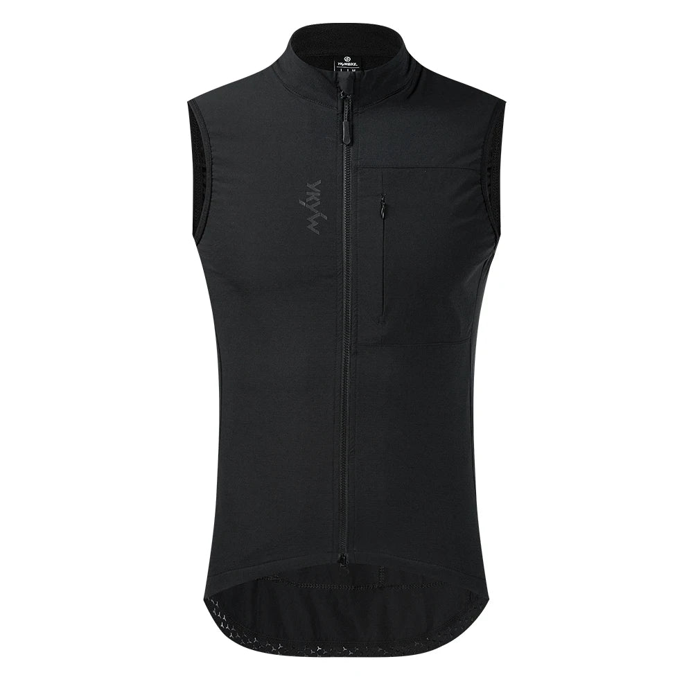 YKYWBIKE Men Cycling Gelit Thermal Fleece Bicycle Windbreaker Sleeveless Bike Vest Windproof Waterproof Cycling Windshield