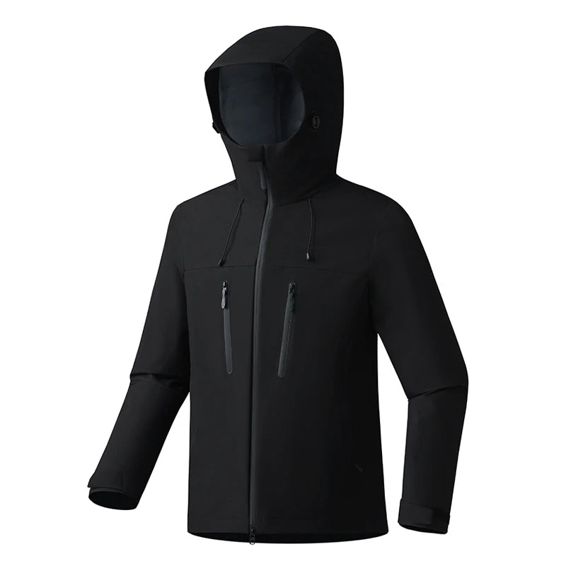 EUMERGX Unisex Waterproof Windbreaker Jacket - Single-Layer Raincoat for Hiking, Camping - Certified Moderate Rain Protection