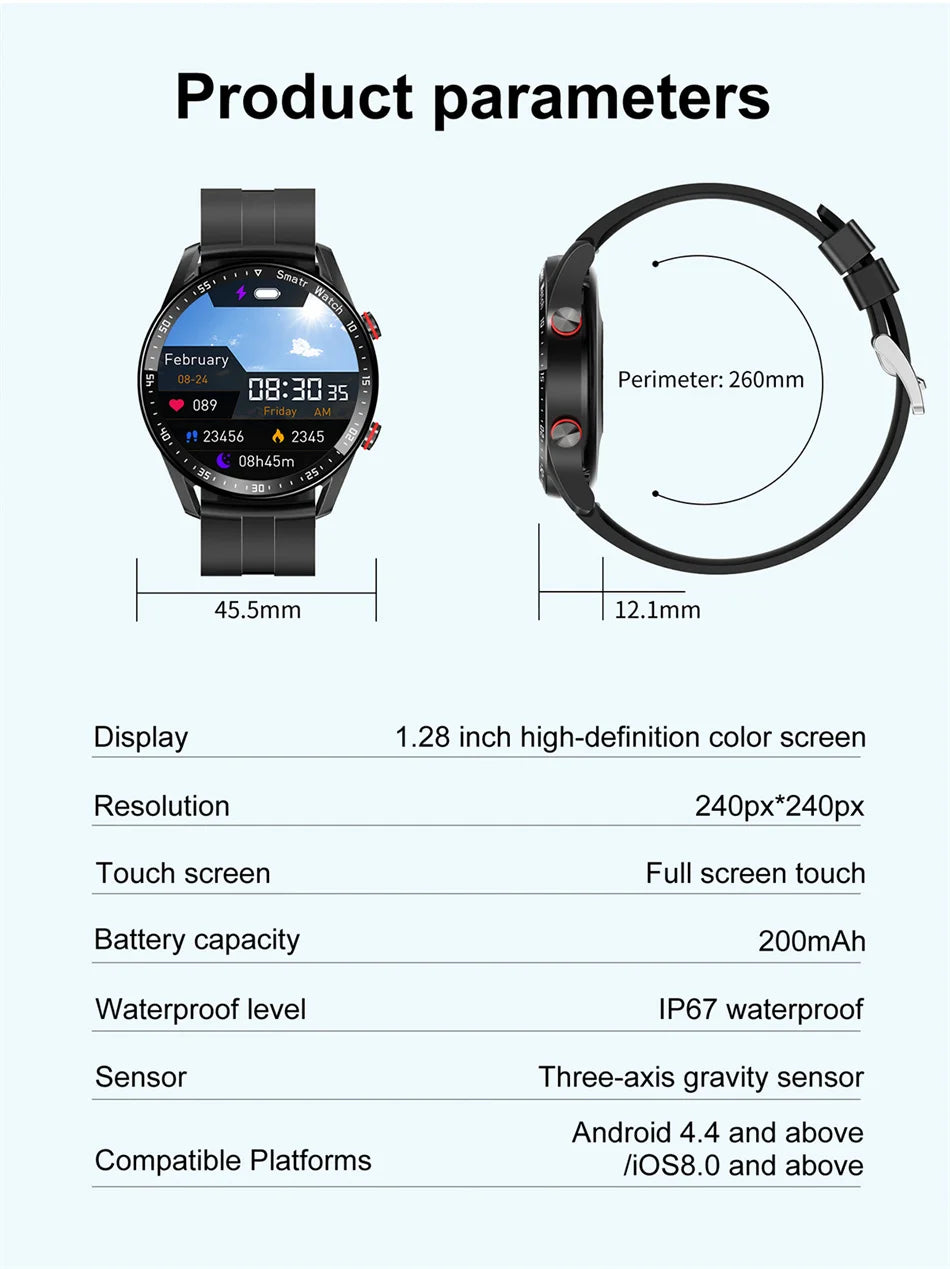 2025 New Voice Call Smart Watch Men GT Series 1.53 inch AMOLED Screen Sports Watch ECG+PPG Health Smartwatch For Android IOS