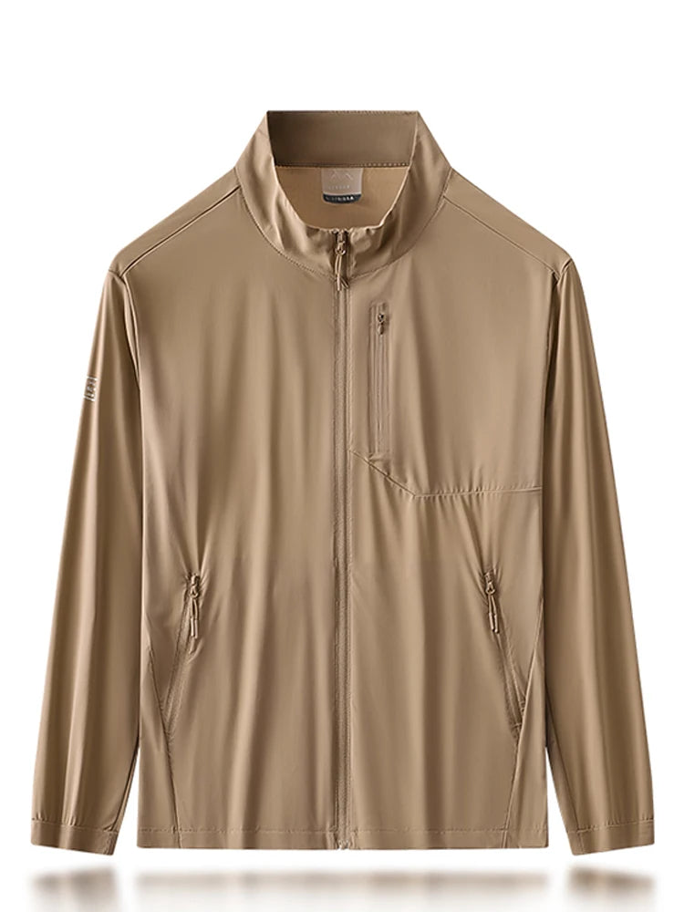 Summer UPF50+ Men's Jacket UV Protection Ice Silk Skin Coats Breathable Quick Dry Stretch Nylon Sunscreen Windbreaker Jackets