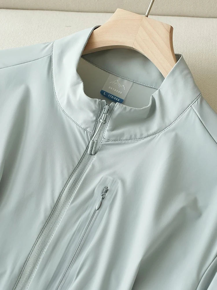 Summer UPF50+ Men's Jacket UV Protection Ice Silk Skin Coats Breathable Quick Dry Stretch Nylon Sunscreen Windbreaker Jackets