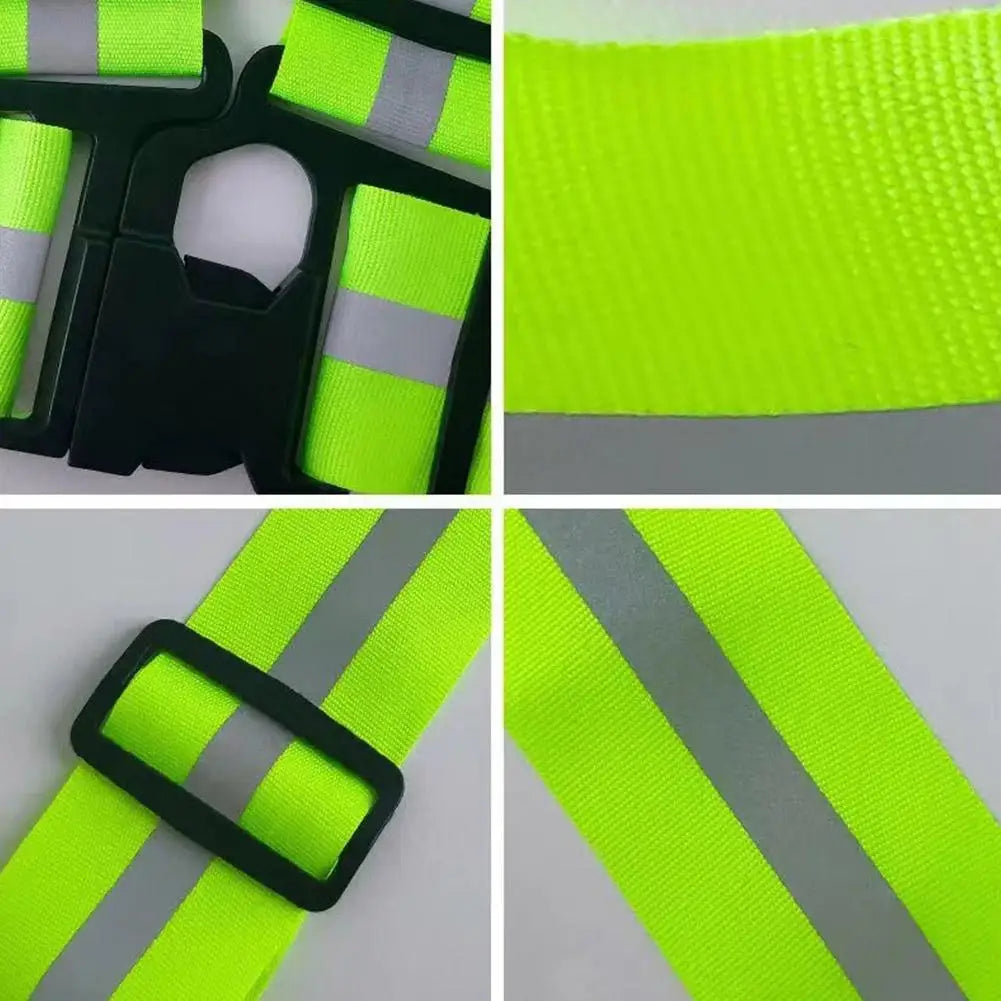Reflective Safety Vests Lightweight Adjustable Elastic Vest Jacket Hi Vis Reflective Strips for Traffic Control Running Cycling