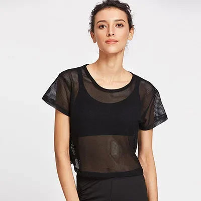 Quick-Dry Mesh Yoga T-Shirt