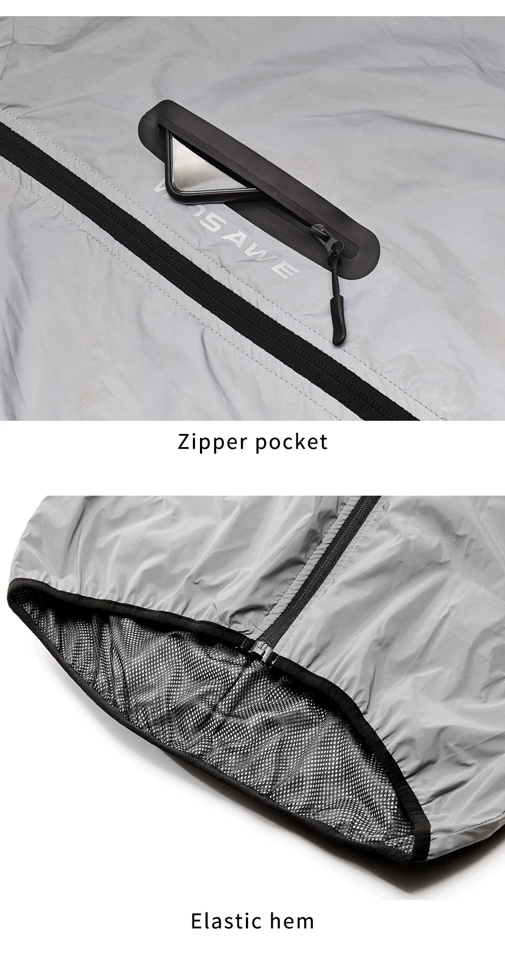 WOSAWE Autumn Winter Men Reflective Jacket Reflect Motorcycle Jacket Men /Women Waterproof Windbreaker Hoodies