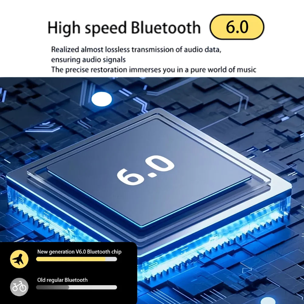 Bluetooth 6.0 OWS Earphone Sport Wireless Headphone HD Call Earbud 30dB ENC Noise Cancelling 40H Playtime for Gym Running Gaming