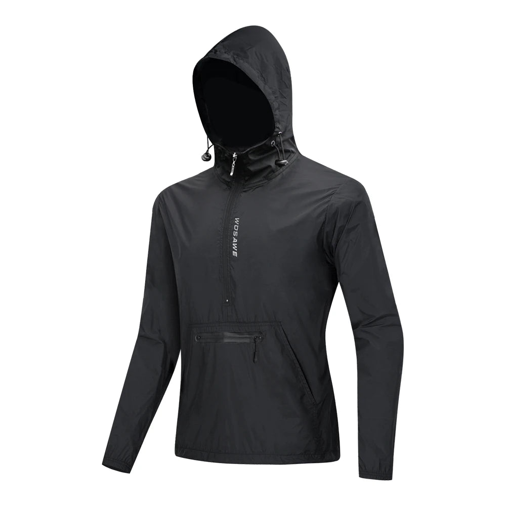 WOSAWE Men Running Jacket Reflective Windproof Waterproof Mountain Bike MTB Wind Coat Riding Bicycle Cycling Windbreaker