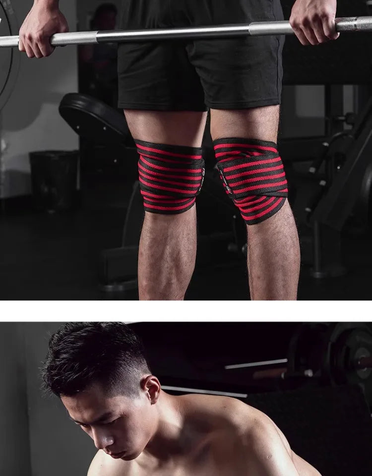 1PC Fitness Pressurized Straps Gym Weight Lifting Squat Training Elastic Bandages Leg Knee Compression Wraps