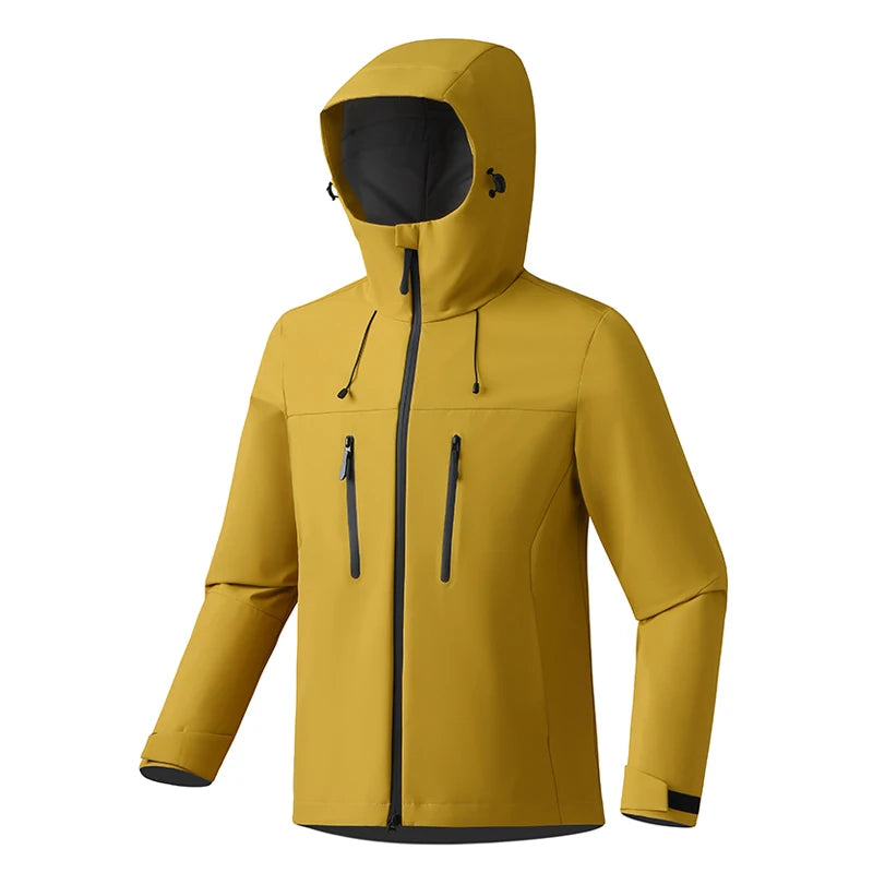 EUMERGX Unisex Waterproof Windbreaker Jacket - Single-Layer Raincoat for Hiking, Camping - Certified Moderate Rain Protection