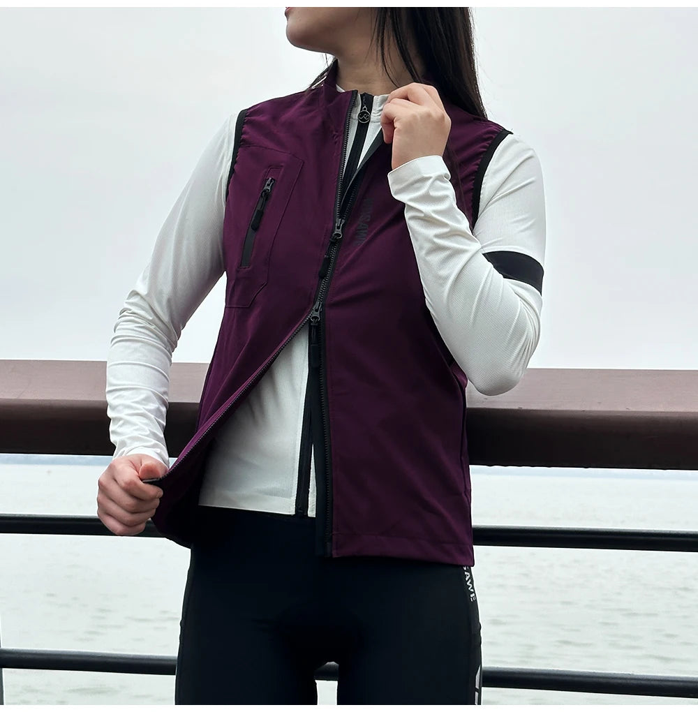 WOSAWE Cycling Jacket Women Windbreaker Vest Sleeveless Jackets Mountain Bike MTB Clothes Bicycle Jacket Windproof Ciclismo