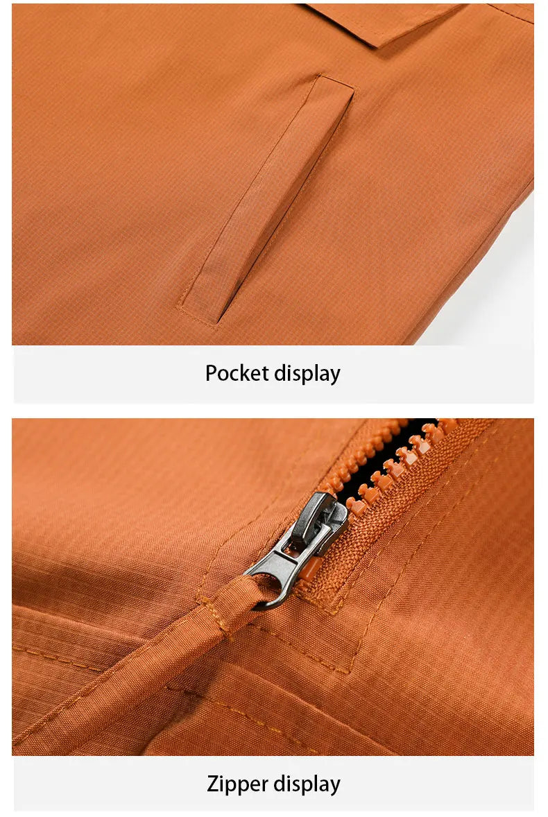 New Men Spring Autumn Waterproof Casual Versatile Top Japanese Korean Streetwear Fashion Loose Pullover Half Zip Hooded Jacket