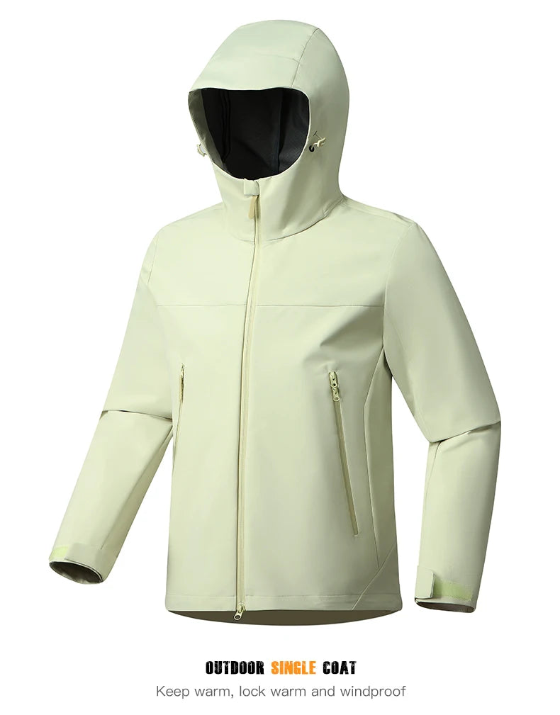 EUMERGX Men's Women's Waterproof Jacket Hiking Trekking Windbreaker Unisex Outdoor Sporty Rain Coat Windproof Climbing Clothes
