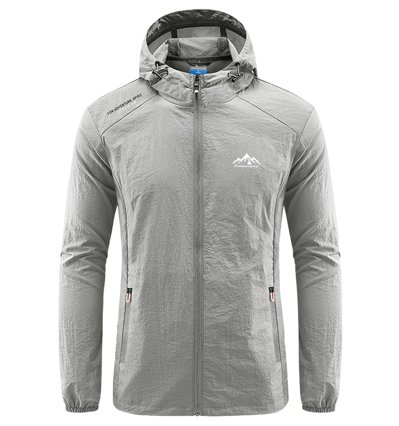 Summer Men Hiking Fishing Cycling Hooded Gym Sport Windbreaker Ultra Light Coat Men Outdoor Quick Dry Sun-Protective Thin Jacket