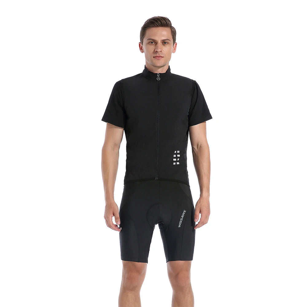 WOSAWE Lightweight Cycling Vest Men Women Reflective Windproof MTB Bike Windbreaker Mesh Back Running Gilet Wind Vest Jacket