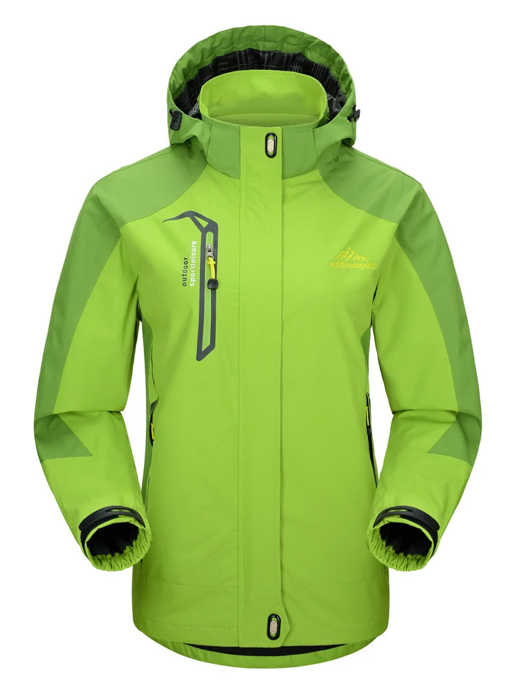 TRVLWEGO Women Camping Jacket Hiking Autumn Hooded Windbreaker Waterproof Climbing Trekking Travel Outdoor Sports Cycling Coats