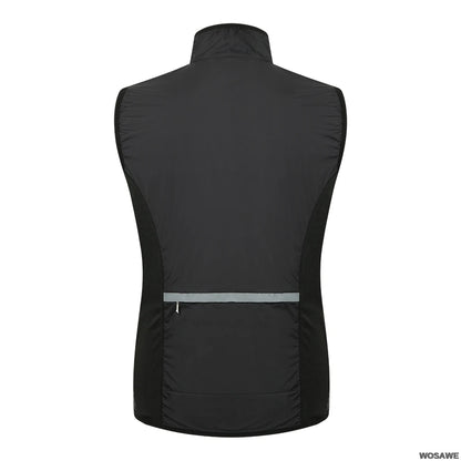 WOSAWE Lightweight Cycling Vest Men Women Reflective Windproof MTB Bike Windbreaker Mesh Back Running Gilet Wind Vest Jacket