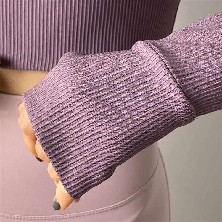 Half Zipper High Collar Sports Jacket Windbreak Tight Yoga Clothes Short Style Cycling Fitness Long Sleeve Quick-Drying Crop Top