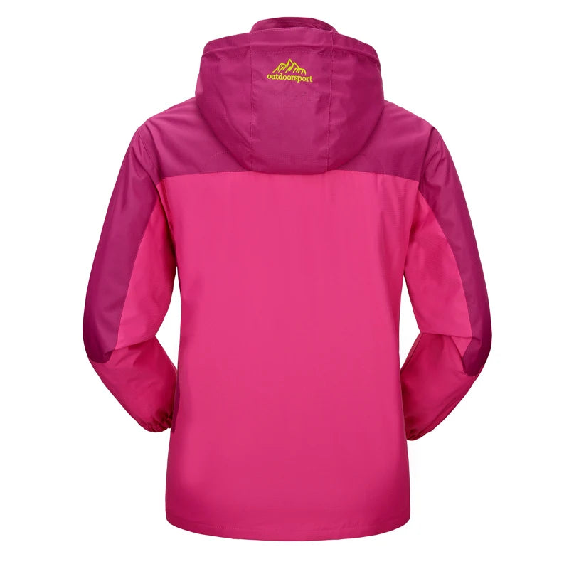 TRVLWEGO Women Camping Jacket Hiking Autumn Hooded Windbreaker Waterproof Climbing Trekking Travel Outdoor Sports Cycling Coats