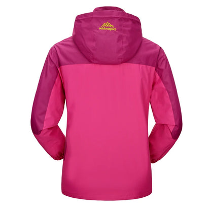 TRVLWEGO Women Camping Jacket Hiking Autumn Hooded Windbreaker Waterproof Climbing Trekking Travel Outdoor Sports Cycling Coats
