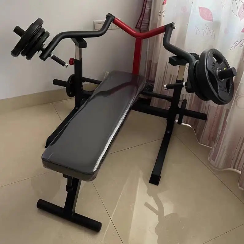 Custom Fitness Multifunctional Weightlifting Bench Press Foldable Chest Barbell Press Bed With Safety Belt protection