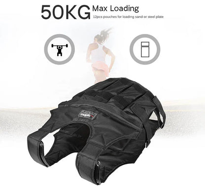 New 20/50 kg Loading Weighted Vest Jacket Load Weight Vest Exercise for Boxing Training Fitness Equipment for Running