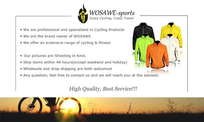 WOSAWE Men'sThermal Winter Cycling Jacket Fleece Lining Long Sleeve Jersey Windproof Running Riding Ciclismo Cycling Clothing