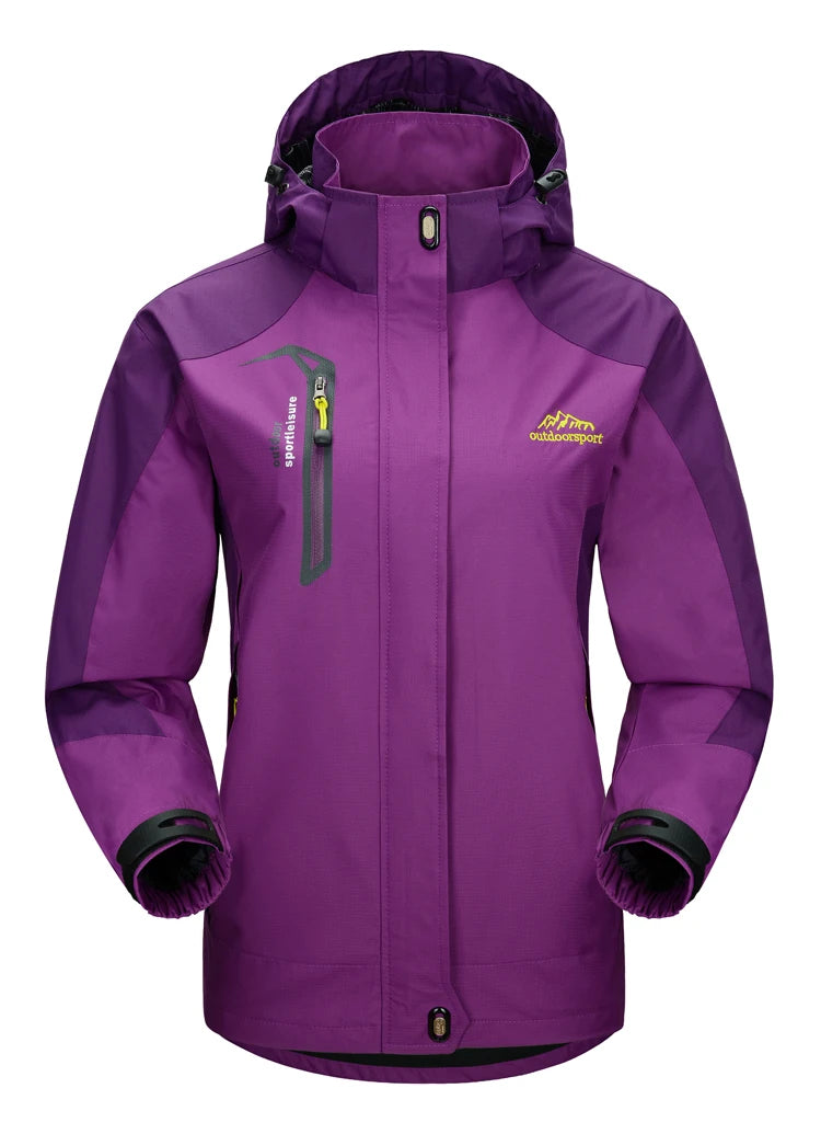 TRVLWEGO Women Camping Jacket Hiking Autumn Hooded Windbreaker Waterproof Climbing Trekking Travel Outdoor Sports Cycling Coats