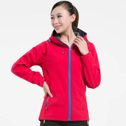 NUONEKO Men Women Softshell Hiking Jackets Waterproof Camping Trekking Windbreaker Hooded Rain Coats Skiing Sport Jacket JM10