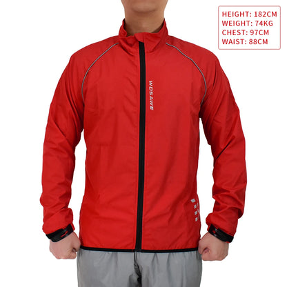 WOSAWE Men's Windbreaker Cycling Jacket Reflective Windproof Waterproof Mountain Bike MTB Jacket Running Riding Bicycle Jerseys