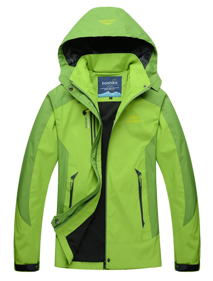 TRVLWEGO Women Camping Jacket Hiking Autumn Hooded Windbreaker Waterproof Climbing Trekking Travel Outdoor Sports Cycling Coats