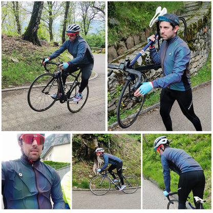 DAREVIE Cycling Jacket Winter Rainbow Reflective PRO Level Cycling Windbreak Men Windproof Waterproof Cycling Jacket Man Women