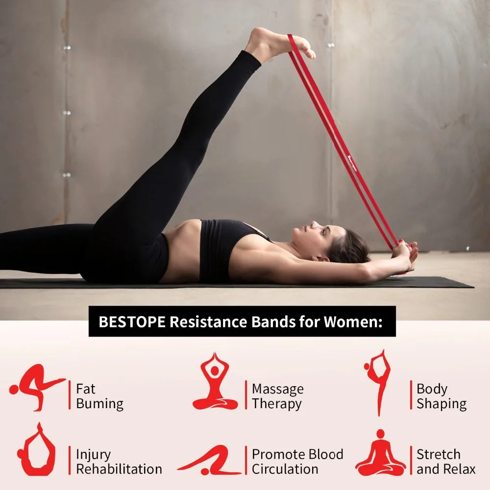1pcs Fitness Elastic Band Tpe Resistance Band Yoga Assist Tension Band Latex Elastic Rope Training Shoulders Backs And Hips
