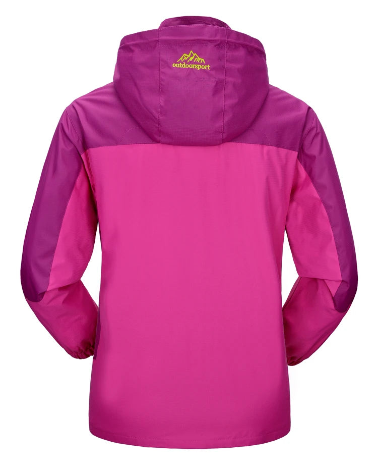 TRVLWEGO Women Camping Jacket Hiking Autumn Hooded Windbreaker Waterproof Climbing Trekking Travel Outdoor Sports Cycling Coats