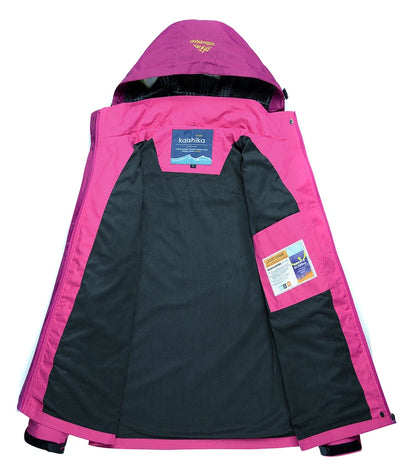 TRVLWEGO Women Camping Jacket Hiking Autumn Hooded Windbreaker Waterproof Climbing Trekking Travel Outdoor Sports Cycling Coats