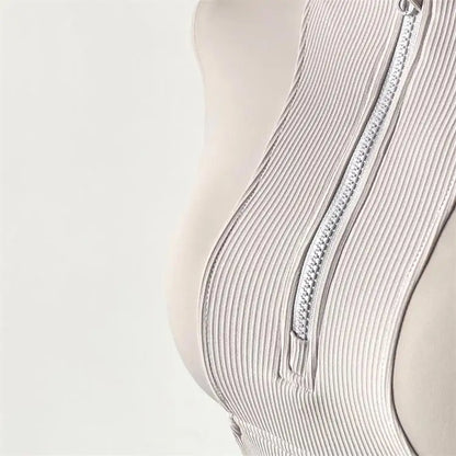 Half Zipper High Collar Sports Jacket Windbreak Tight Yoga Clothes Short Style Cycling Fitness Long Sleeve Quick-Drying Crop Top
