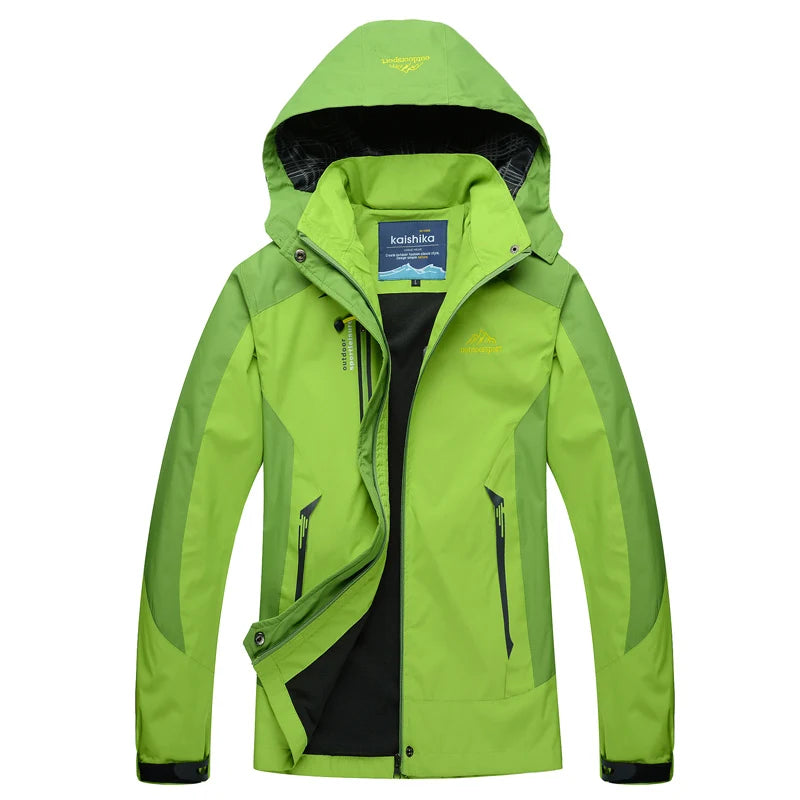 TRVLWEGO Women Camping Jacket Hiking Autumn Hooded Windbreaker Waterproof Climbing Trekking Travel Outdoor Sports Cycling Coats