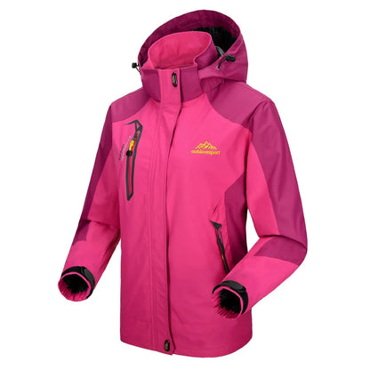 TRVLWEGO Women Camping Jacket Hiking Autumn Hooded Windbreaker Waterproof Climbing Trekking Travel Outdoor Sports Cycling Coats
