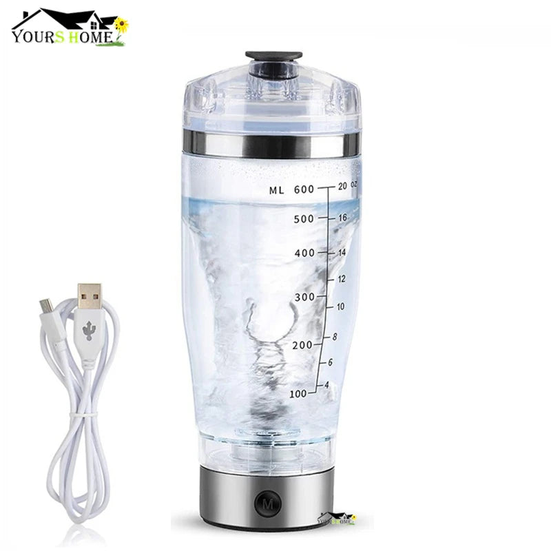 600ml Electric Cocktail Boston Shaker USB Automatic Protein Shaker Portable Movement Mixing Mixer Vortex Tornado My Water Bottle
