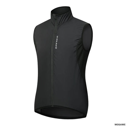 WOSAWE Lightweight Cycling Vest Men Women Reflective Windproof MTB Bike Windbreaker Mesh Back Running Gilet Wind Vest Jacket