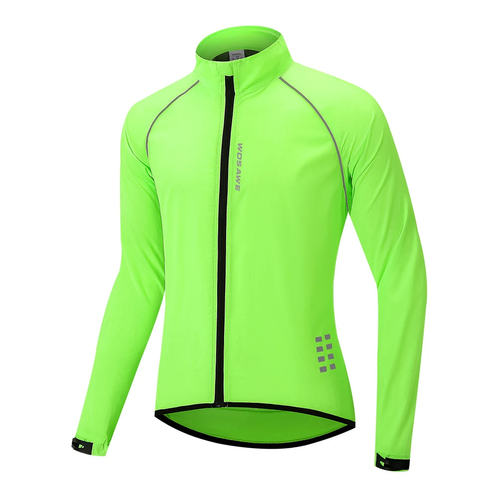 WOSAWE Men's Windbreaker Cycling Jacket Reflective Windproof Waterproof Mountain Bike MTB Jacket Running Riding Bicycle Jerseys