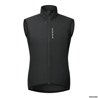 WOSAWE Lightweight Cycling Vest Men Women Reflective Windproof MTB Bike Windbreaker Mesh Back Running Gilet Wind Vest Jacket