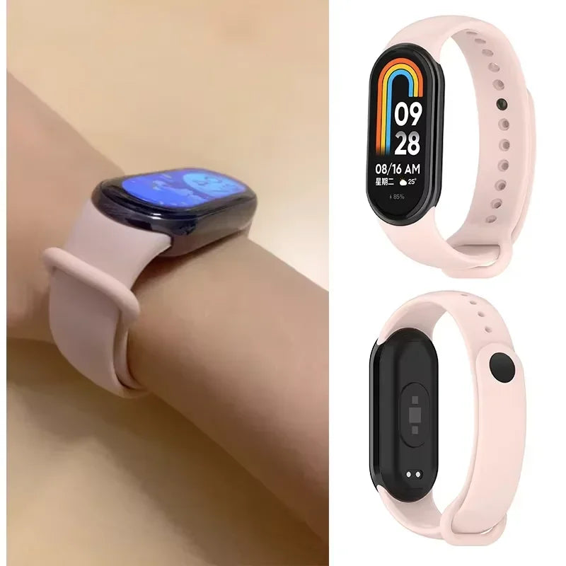 Soft Official Silicone Strap for Xiaomi Mi Band 10 Sports Smart Bracelet Wristband Mi Band 8 9 Replacement Band Accessories Belt