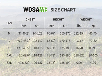 WOSAWE Men's Cycling Windbreaker Ultralight Reflective Windproof Jacket Men MTB Road Bike Wind Coat Long Sleeve Bicycle Clothing