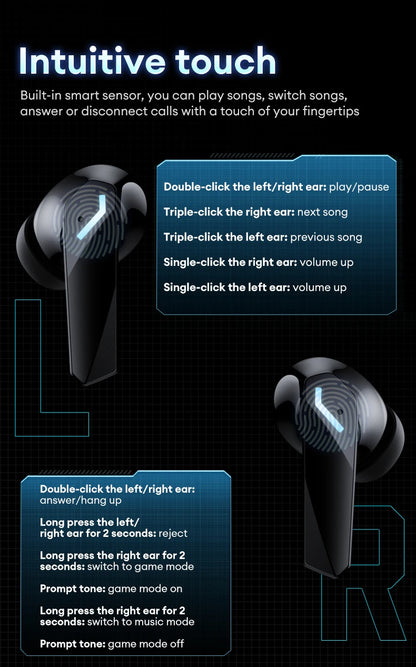 Original Lenovo XT53 Earphone Wireless Upgrade Bluetooth 5.4 Headphones Noise Reduction LED Earbuds Low Latency Gaming Headset