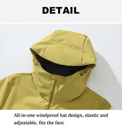 EUMERGX Men's Women's Waterproof Jacket Hiking Trekking Windbreaker Unisex Outdoor Sporty Rain Coat Windproof Climbing Clothes