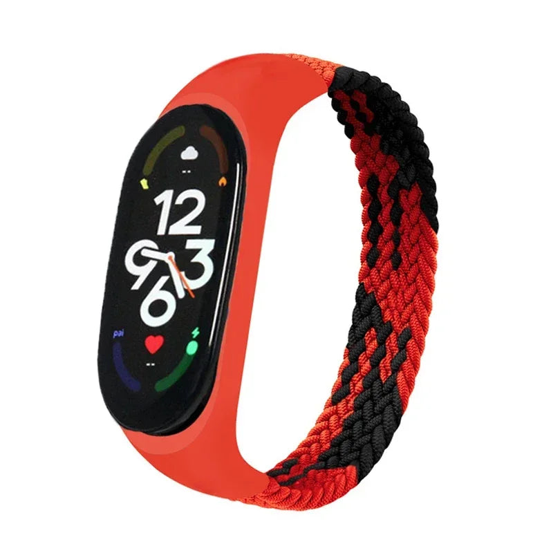 Braided Solo Loop for xiaomi Mi band 7 Watch Strap Nylon watchband NFC Bracelet smart Miband6 belt correa on Mi band 7 6 5 4 3