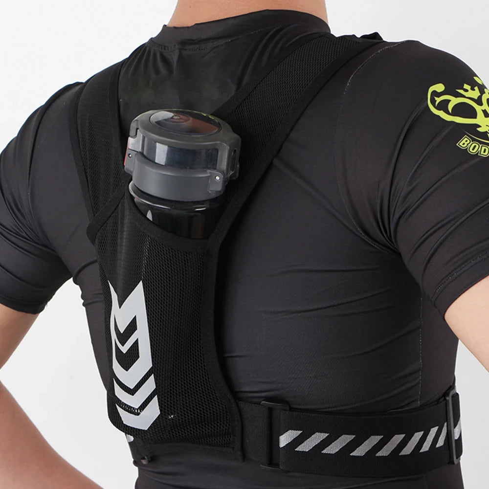 Reflective Running Phone Holder Vest for Men and Women, Jogging, Walking, Exercise,Gym, Workout, 1Pc Adjustable Strap Key Pocket