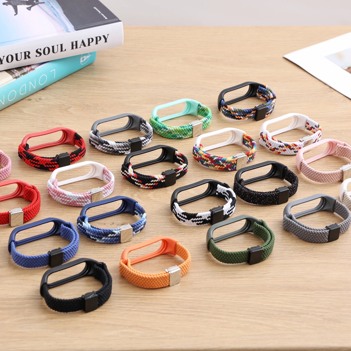 Nylon Braided Strap For Mi Band 9 8 Bracelet Magnetic Buckle Watchband For Xiaomi Mi Band 7 6 5 4 3 Wristband Correa Accessories