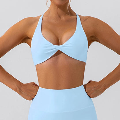 Sexy Gym Top Women Crease Sports Bra Running Back Cross Yoga Bra Breathable Sports Underwear Women Fitness Workout Top Women