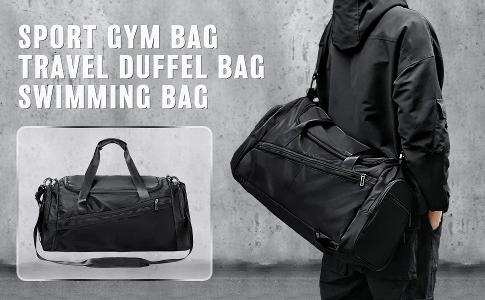 Likros Sports Gym Bag Travel Duffel Bag with Shoes Compartment for Men Women 40L Lightweight Foldable Duffel Bag Workout Bag
