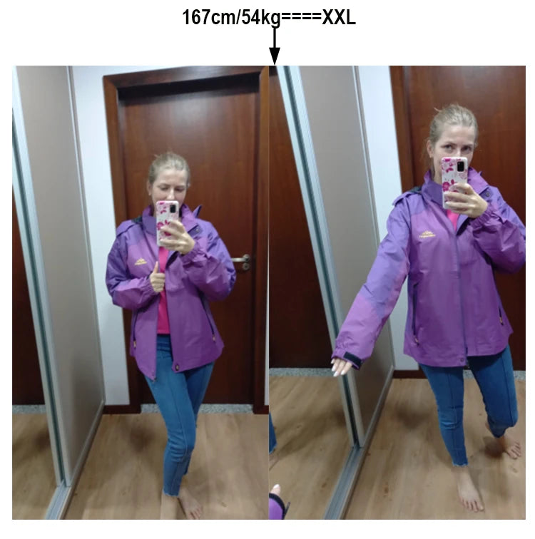 TRVLWEGO Women Camping Jacket Hiking Autumn Hooded Windbreaker Waterproof Climbing Trekking Travel Outdoor Sports Cycling Coats